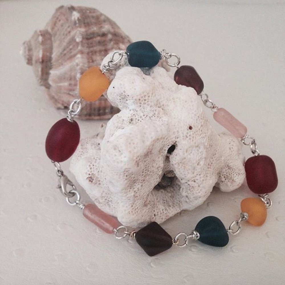 New Cultured Sea glass bracelet